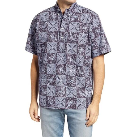Reyn Spooner Mens Kapa Garden Short Sleeve Hawaiian Popover Button Shirt - XXL - Picture 1 of 9